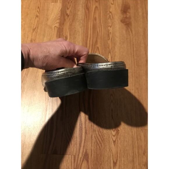 JG Shoes Patent Leather Steel Gray Mule Style Women's Size 10 GUC - Picture 5 of 6